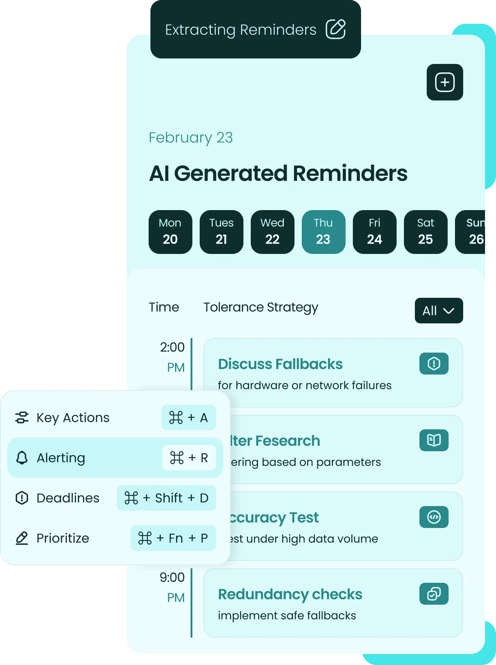 Illustration showing AI generating reminders and alerts from notes